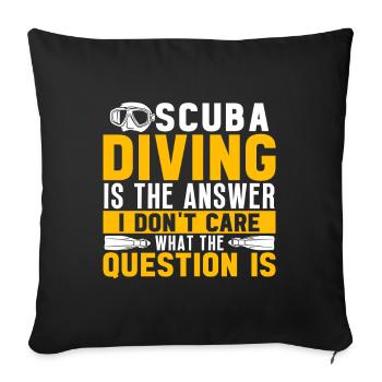Scuba Diving Gift Underwater Scuba Diver - Sofa pillowcase 17,3'' x 17,3'' (45 x 45 cm) - black - Front