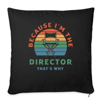 Cadeau du metteur en scène - Housse de coussin décorative 45 x 45 cm - noir - Devant