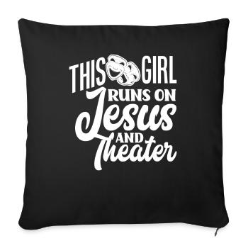 Theater Christian Girl Woman Jesus Actor - Sofa pillowcase 17,3'' x 17,3'' (45 x 45 cm) - black - Front
