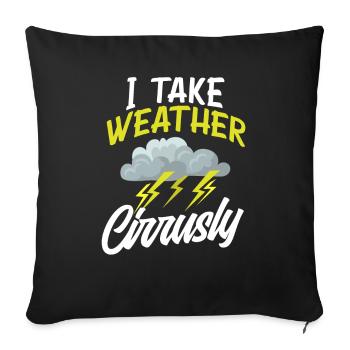 Weather Zirrus Clouds Wortspiel Wettermann - Sofa pillowcase 17,3'' x 17,3'' (45 x 45 cm) - black - Front