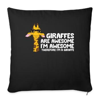 Giraffen sind fantastisch Ich bin fantastisch, - Sofakissenbezug 45 x 45 cm - Schwarz - Vorne
