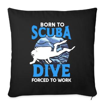 Cadeau de plongée sous-marine Plongeur sous-marin - Housse de coussin décorative 45 x 45 cm - noir - Devant