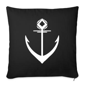 Symbole blanc d’ancrage - Housse de coussin décorative 45 x 45 cm - noir - Devant