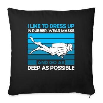 Cadeau de plongée sous-marine Plongeur sous-marin - Housse de coussin décorative 45 x 45 cm - noir - Devant