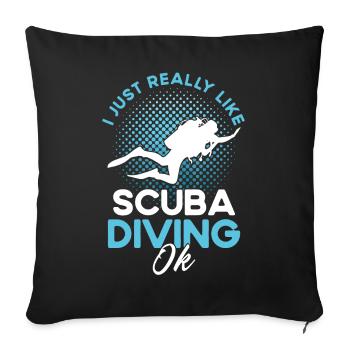 Scuba Diving Gift Underwater Scuba Diver - Sofa pillowcase 17,3'' x 17,3'' (45 x 45 cm) - black - Front