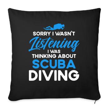 Scuba Diving Gift Underwater Scuba Diver - Sofa pillowcase 17,3'' x 17,3'' (45 x 45 cm) - black - Front