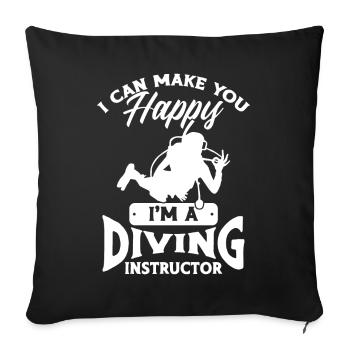 Scuba Diving Gift Underwater Scuba Diver - Sofa pillowcase 17,3'' x 17,3'' (45 x 45 cm) - black - Front