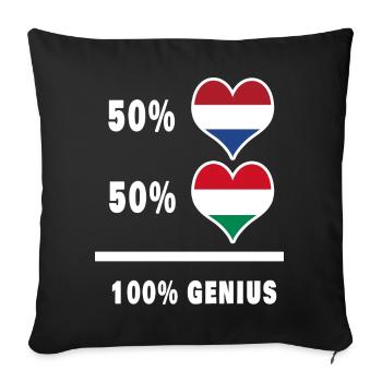 Hungary and the Netherlands Ingenious / Gift - Sofa pillowcase 17,3'' x 17,3'' (45 x 45 cm) - black - Front