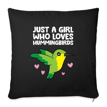 Juste une fille qui aime les colibris - Housse de coussin décorative 45 x 45 cm - noir - Devant