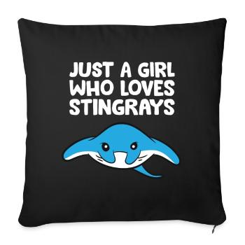 Just a Girl Who Loves Stingrays - Sofa pillowcase 17,3'' x 17,3'' (45 x 45 cm) - black - Front