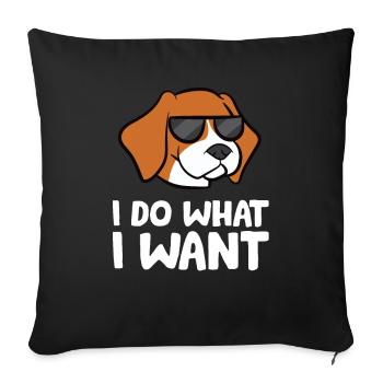 Ich mache was ich will Liebe Beagles Hund - Sofakissenbezug 45 x 45 cm - Schwarz - Vorne