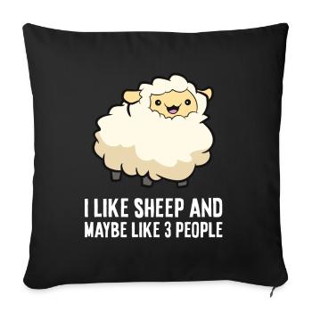 Éleveurs de moutons J’aime les moutons et peut-être 3 - Housse de coussin décorative 45 x 45 cm - noir - Devant