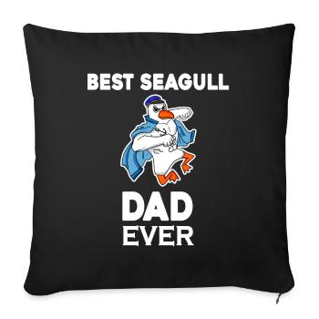 Daddy Daddy North Sea Best Seagull Dad - Sofa pillowcase 17,3'' x 17,3'' (45 x 45 cm) - black - Front