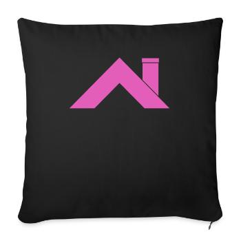 House Roof - Sofa pillowcase 17,3'' x 17,3'' (45 x 45 cm) - black - Front