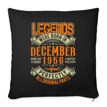 1956 Décembre Birthday Legend - Housse de coussin décorative 45 x 45 cm - noir - Devant