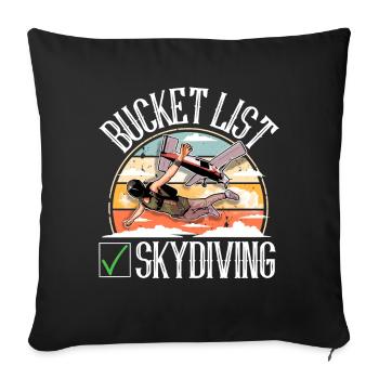 Parachute parachutiste parachutiste - Housse de coussin décorative 45 x 45 cm - noir - Devant