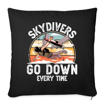 Parachute parachutiste parachutiste - Housse de coussin décorative 45 x 45 cm - noir - Devant