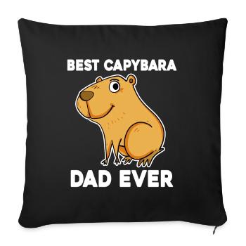 Capybara Père Capybara - Housse de coussin décorative 45 x 45 cm - noir - Devant