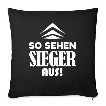 Sieger Erster Gewinner - Sofakissenbezug 45 x 45 cm - Schwarz - Vorne