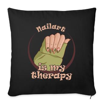 Nailart est ma technicienne ongulaire thérapeutique - Housse de coussin décorative 45 x 45 cm - noir - Devant