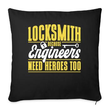 Locksmith Lock Picking Employee Locksmith - Sofa pillowcase 17,3'' x 17,3'' (45 x 45 cm) - black - Front