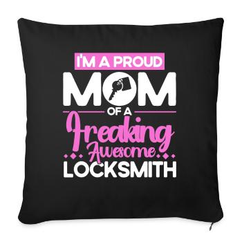 Locksmith Lock Picking Employee Locksmith - Sofa pillowcase 17,3'' x 17,3'' (45 x 45 cm) - black - Front