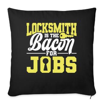 Locksmith Lock Picking Employee Locksmith - Sofa pillowcase 17,3'' x 17,3'' (45 x 45 cm) - black - Front