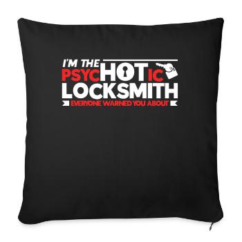 Locksmith Lock Picking Employee Locksmith - Sofa pillowcase 17,3'' x 17,3'' (45 x 45 cm) - black - Front