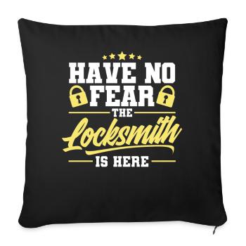 Locksmith lock picking employee locksmith shop - Sofa pillowcase 17,3'' x 17,3'' (45 x 45 cm) - black - Front