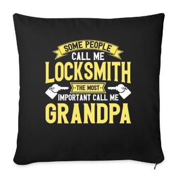 Locksmith lock picking employee locksmith shop - Sofa pillowcase 17,3'' x 17,3'' (45 x 45 cm) - black - Front