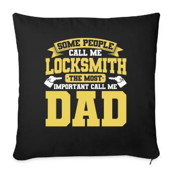 Locksmith lock picking employee locksmith shop - Sofa pillowcase 17,3'' x 17,3'' (45 x 45 cm) - black - Front