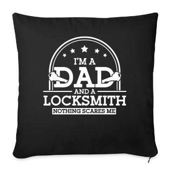 Locksmith Lock Picking Employee Locksmith - Sofa pillowcase 17,3'' x 17,3'' (45 x 45 cm) - black - Front