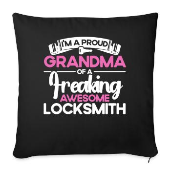Locksmith Lock Picking Employee Locksmith - Sofa pillowcase 17,3'' x 17,3'' (45 x 45 cm) - black - Front