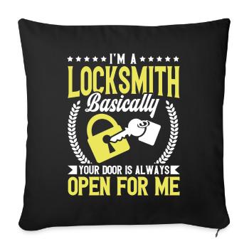 Locksmith Lock Picking Employee Locksmith - Sofa pillowcase 17,3'' x 17,3'' (45 x 45 cm) - black - Front