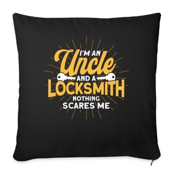 Locksmith Lock Picking Employee Locksmith - Sofa pillowcase 17,3'' x 17,3'' (45 x 45 cm) - black - Front