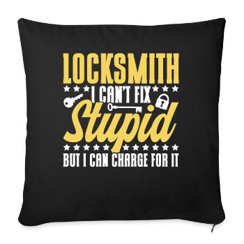 Locksmith Lock Picking Employee Locksmith - Sofa pillowcase 17,3'' x 17,3'' (45 x 45 cm) - black - Front