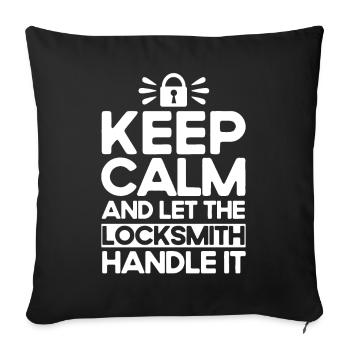 Locksmith Lock Picking Employee Locksmith - Sofa pillowcase 17,3'' x 17,3'' (45 x 45 cm) - black - Front