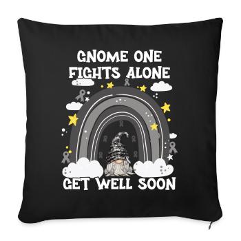 Gnome One fights skin cancer alone - Sofa pillowcase 17,3'' x 17,3'' (45 x 45 cm) - black - Front