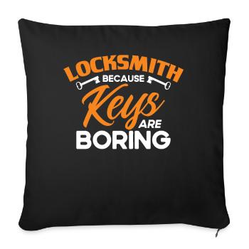 Locksmith Lock Picking Employee Locksmith - Sofa pillowcase 17,3'' x 17,3'' (45 x 45 cm) - black - Front
