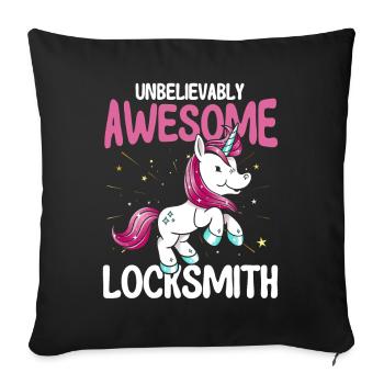 Locksmith Lock Picking Employee Locksmith - Sofa pillowcase 17,3'' x 17,3'' (45 x 45 cm) - black - Front