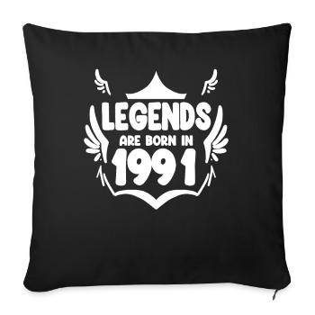 1991 - Born 1991 - Sofa pillowcase 17,3'' x 17,3'' (45 x 45 cm) - black - Front