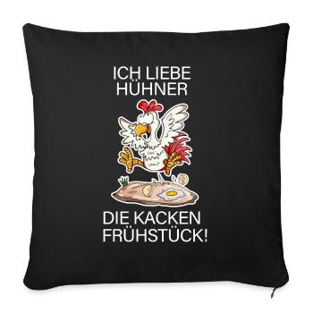 Landwirt Landwirte Huhn Hühner Spruch - Sofakissenbezug 45 x 45 cm - Schwarz - Vorne