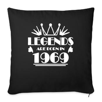 1969 - Born 1969 - Sofa pillowcase 17,3'' x 17,3'' (45 x 45 cm) - black - Front