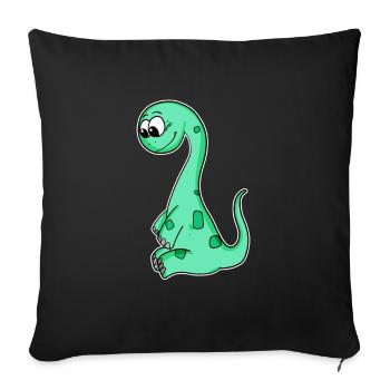 Motif de dinosaure - Housse de coussin décorative 45 x 45 cm - noir - Devant