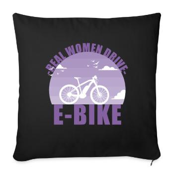 E-Bike Bike E Bike Battery Women Gift - Sofa pillowcase 17,3'' x 17,3'' (45 x 45 cm) - black - Front