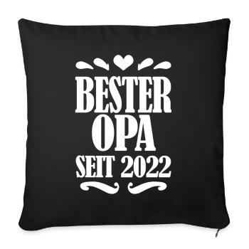 Bester Opa seit 2022 - Sofakissenbezug 45 x 45 cm - Schwarz - Vorne