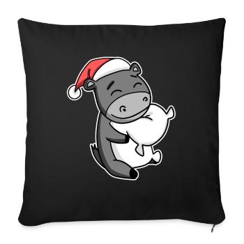 Âne Noël Sommeil Sommeil Sommeil Sommeil - Housse de coussin décorative 45 x 45 cm - noir - Devant