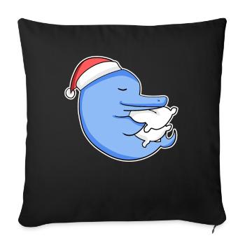 Dolphin Christmas Sleep Sleep Sleep Sleep - Sofa pillowcase 17,3'' x 17,3'' (45 x 45 cm) - black - Front