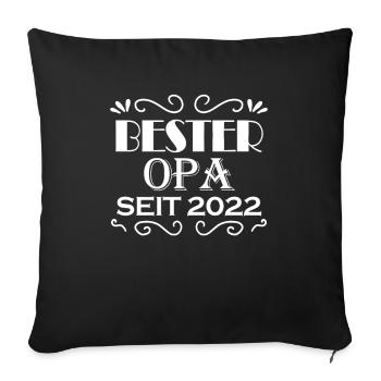 Bester Opa seit 2022 - Sofakissenbezug 45 x 45 cm - Schwarz - Vorne