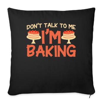 Bread Baking Gift Bakery Quote Baker - Sofa pillowcase 17,3'' x 17,3'' (45 x 45 cm) - black - Front
